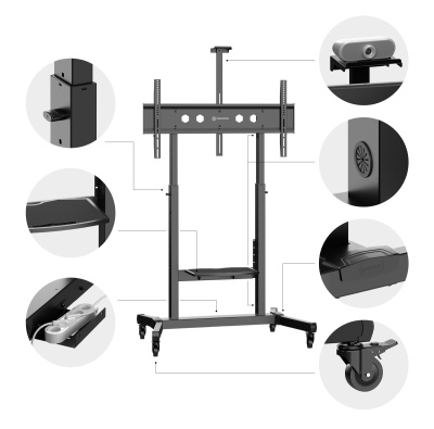 Стойка для телевизора Onkron TS1991 черный 50"-100" макс.130кг напольный наклон