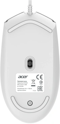 Клавиатура + мышь Acer OCC504 клав:белый мышь:белый USB Multimedia (ZL.ACC11.00N)