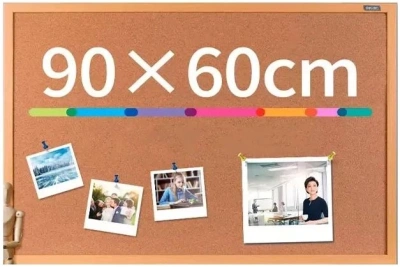 Доска пробковая Deli 8764 пробка желтый 60x90см деревянная рама