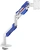 Кронштейн для мониторов Ultramounts UM743WB белый/синий 24"-57" макс.30кг крепление к столешнице поворот и наклон Кронштейн для мониторов Ultramounts UM743WB белый/синий 24"-57" макс.30кг крепление к столешнице поворот и наклон