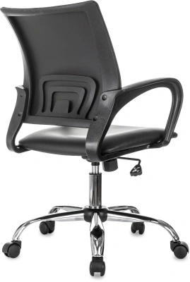 Кресло Бюрократ CH-695NSL черный экокожа крестов. металл хром