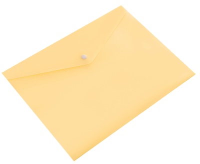 Конверт на кнопке Бюрократ Пастель -PKPAST/YEL A4 пластик 0.18мм желтый