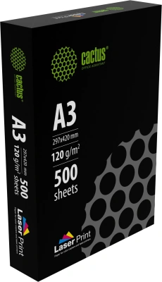 Бумага Cactus CS-LPA3120500 A3 марка A/120г/м2/500л./белый CIE170% для лазерной печати