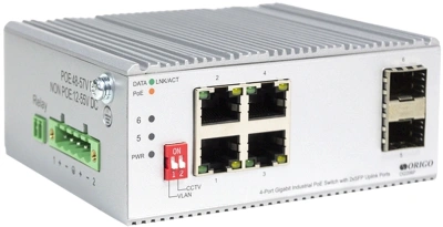 Коммутатор Origo OI2206P/120W OI2206P/120W/A1A (L2) 4x1Гбит/с 2SFP 4PoE 4PoE+ 120W неуправляемый