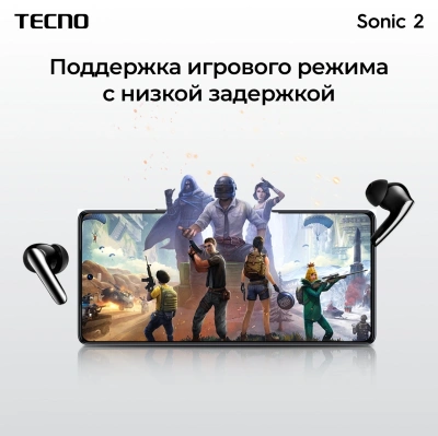 Гарнитура внутриканальные Tecno Sonic 2 SC02 белый беспроводные bluetooth в ушной раковине (SC02 WHITE)