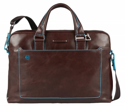 Деловая сумка Piquadro Blue Square CA3335B2/MO с отделением для ноутбука 15" коричневая натур.кожа