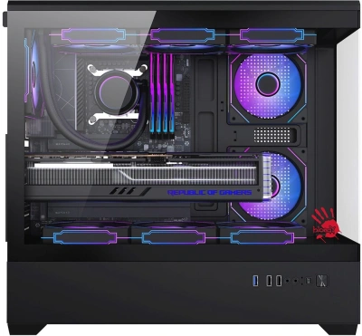 Корпус Bloody CC-128 черный без БП E-ATX 9x120mm 2xUSB2.0 1xUSB3.0 audio bott PSU