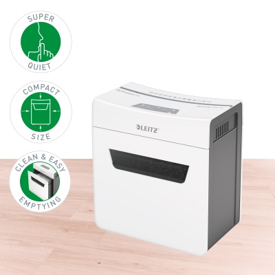 Шредер Leitz IQ Protect Premium 6X белый (секр.P-4) фрагменты 6лист. 10лтр. скрепки скобы
