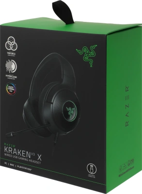 Наушники с микрофоном Razer Kraken V3 X черный 1.8м мониторные оголовье (RZ04-03750300-R3M1)