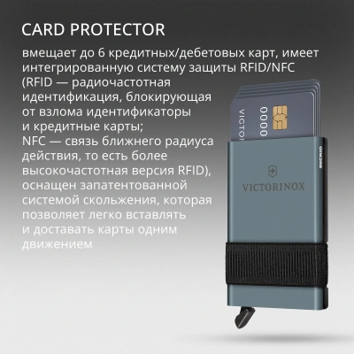 Швейцарская карта Victorinox Smart Card Wallet Sharp (0.7250.36) серый коробка подарочная