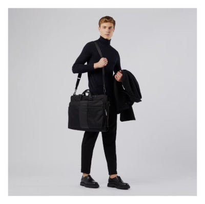 Сумка портплед Piquadro Brief2 PA4344BR2/N черная нейлон/натур.кожа