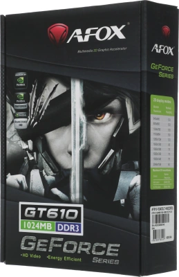 Видеокарта Afox PCI-E 3.0 AF610-1024D3L7-V6 NVIDIA GeForce GT 610 1Gb 64bit GDDR3 810/1333 DVIx1 HDMIx1 CRTx1 HDCP Ret