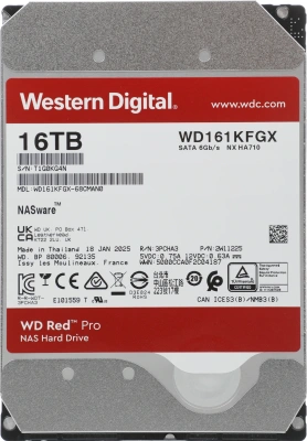 Жесткий диск WD SATA-III 16Tb WD161KFGX NAS Red Pro (7200rpm) 512Mb 3.5"