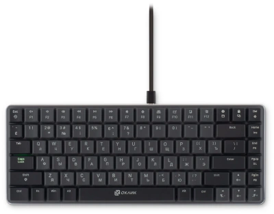 Клавиатура Оклик K615X механическая серый/серебристый USB slim Multimedia for gamer LED (1934413) кабель 1.5м