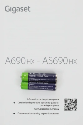 Трубка доп. Dect Gigaset AS690HX черный для AS690