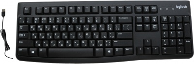 Клавиатура Logitech K120 черный USB (920-002583) кабель 1.5м