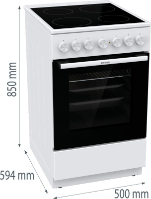 Плита Электрическая Gorenje GEC5B41WG белый стеклокерамика (без крышки)