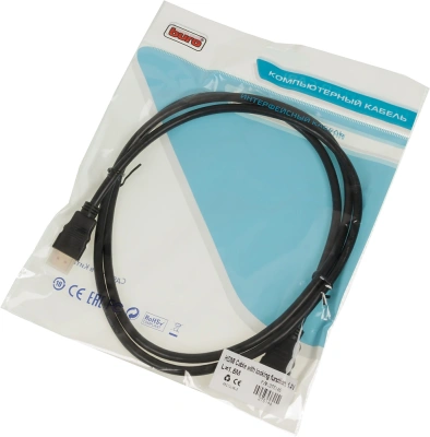 Кабель аудио-видео Buro HDMI 1.4 HDMI (m)/HDMI (m) 1.5м. позолоч.конт. черный (BHP1.5M)