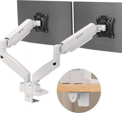 Кронштейн для мониторов Onkron G160 BW черный/белый 13"-32" макс.20кг настольный поворот и наклон верт.перемещ.