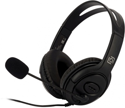 Наушники с микрофоном Оклик HS-M400 черный 1.8м накладные оголовье (1532019)