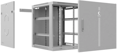 Шкаф коммутационный Cabeus (SH-05F-6U60/35M) настенный 6U 600x350мм пер.дв.металл 60кг серый 290мм 13кг 220град. 368мм IP20 сталь
