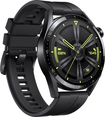 Смарт-часы Huawei Watch GT 3 JPT-B29 46мм 1.43" AMOLED корп.черный рем.черный разм.брасл.:140-210мм (55028464)