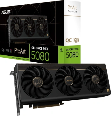 Видеокарта Asus PCI-E 5.0 PROART-RTX5080-O16G NVIDIA GeForce RTX 5080 16Gb 256bit GDDR7 2700/30000 HDMIx1 DPx3 HDCP Ret
