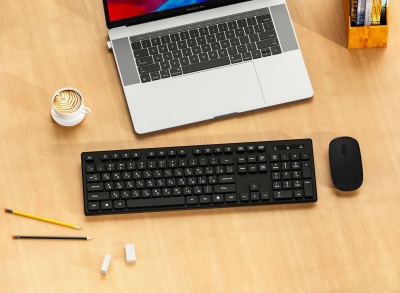 Клавиатура + мышь Оклик S255W клав:черный мышь:черный USB беспроводная Multimedia (1909361)