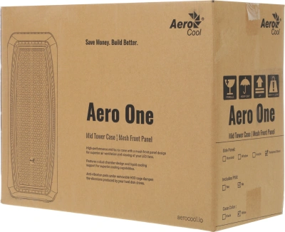 Корпус Aerocool Aero One Frost-G-WT-v1 белый без БП ATX 4x120mm 2x140mm 2xUSB3.0 audio bott PSU