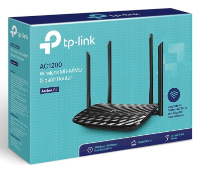 Роутер беспроводной TP-Link ARCHER C6 AC1300 10/100/1000BASE-TX черный