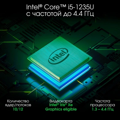 Ноутбук Digma Pro Fortis M Core i5 1235U 16Gb SSD512Gb Intel Iris Xe graphics 17.3" IPS FHD (1920x1080) Windows 11 Pro grey WiFi BT Cam 5500mAh (DN17P5-ADXW01)