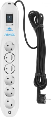Сетевой фильтр Pilot GL 5м (6 розеток) белый (коробка)