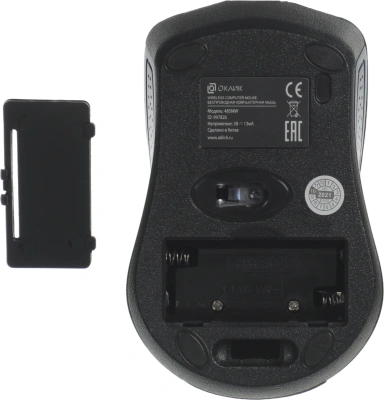 Мышь Оклик 485MW черный/синий оптическая 1200dpi беспров. USB для ноутбука 3but (997826)
