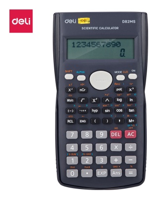 Калькулятор научный Deli ED82MS темно-синий 10+2-разр.