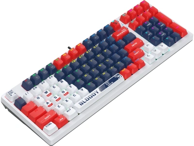 Клавиатура A4Tech S98 Sports механическая синий/белый USB for gamer LED (S98 SPORTS NAVY BLMS RED PLUS) кабель 1.8м