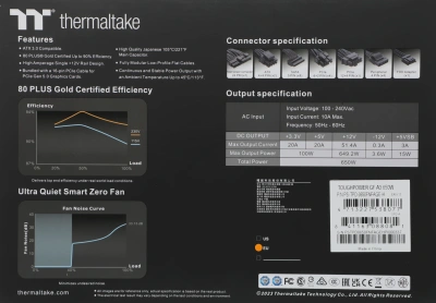 Блок питания Thermaltake ATX 650W Toughpower GF A3 Gen.5 80+ gold (20+4pin) APFC 120mm fan 8xSATA Cab Manag RTL