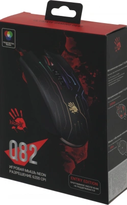 Мышь A4Tech Bloody Q82 черный/рисунок оптическая 6200dpi USB 8but