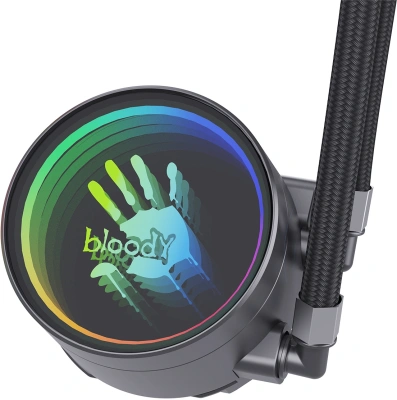 Система водяного охлаждения Bloody LC-10 ARGB Soc-AM5/AM4/1200/1700/1851 черный 4-pin 20-35dB Al+Cu 260W Ret (LC-10-ARGB240-BK)