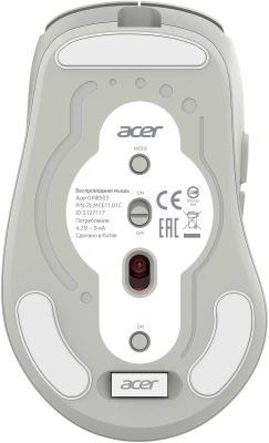 Мышь Acer OMR503 светло-серый оптическая 3200dpi silent беспров. BT/Radio USB 4but (ZL.MCE11.01C)