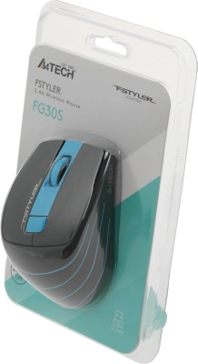 Мышь A4Tech Fstyler FG30S серый/синий оптическая 2000dpi silent беспров. USB 5but (FG30S BLUE)