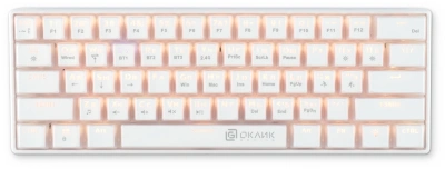 Клавиатура Оклик K763W механическая белый USB беспроводная BT/Radio Multimedia for gamer LED (1920562) кабель 1.5м