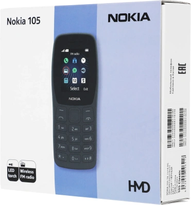Мобильный телефон Nokia 105 DS TA-1416 темно-серый моноблок 2Sim 1.77" 120x160 Series 30+ GSM900/1800 Protect FM