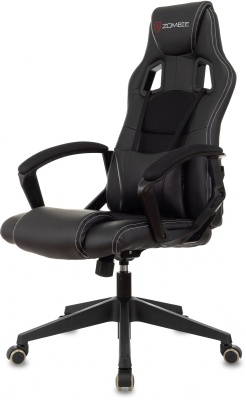 Кресло игровое Zombie Arena черный ткань/эко.кожа крестов. пластик