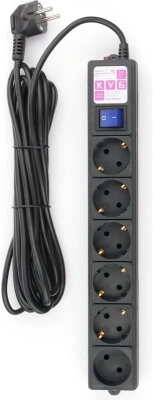 Сетевой фильтр Powercube SPG6-B2 5м (6 розеток) черный (коробка)