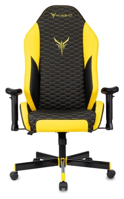 Кресло игровое Knight Neon черный/желтый соты экокожа с подголов. крестов. металл