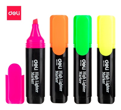 Набор текстовыделителей Deli E37232 Delight скошенный пиш. наконечник 1-5мм колпачок с клипом 4цв. пакет с европодвесом (4шт.)