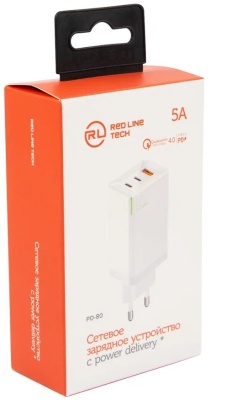 Сетевое зар./устр. Redline PD-80 3.2A PD универсальное белый (УТ000026763)