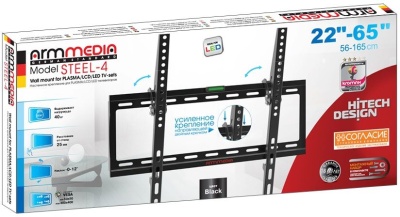 Кронштейн для телевизора Arm Media STEEL-4 new черный 22"-65" макс.40кг настенный