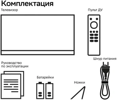 Телевизор LED Sber 43" SDX-43U5500DBA Салют ТВ Frameless черный 4K Ultra HD 60Hz DVB-T DVB-T2 DVB-C DVB-S DVB-S2 USB WiFi Smart TV (RUS)