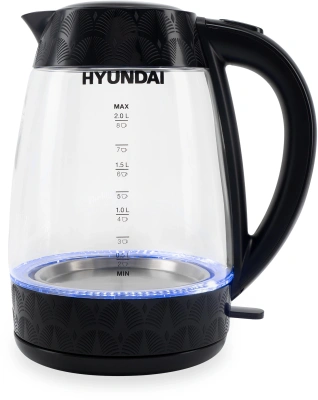 Чайник электрический Hyundai HYK-G4505 2л. 2200Вт черный корпус: стекло/пластик